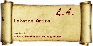 Lakatos Arita névjegykártya
